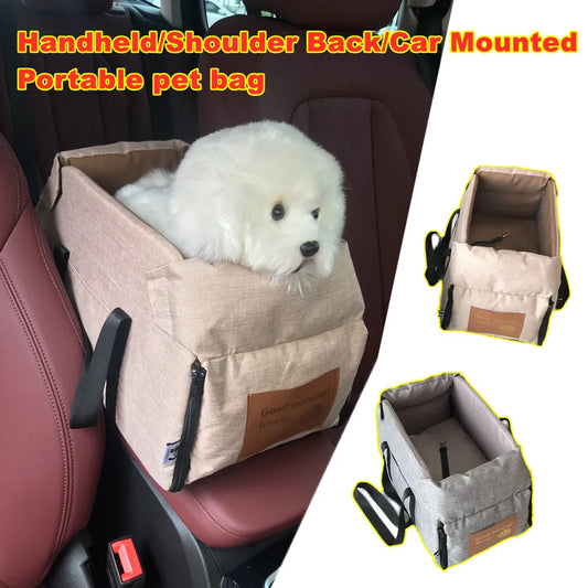 Portable Pet Car Seat – Washable Travel Bed & Carrier for Small to Medium Dogs and Cats