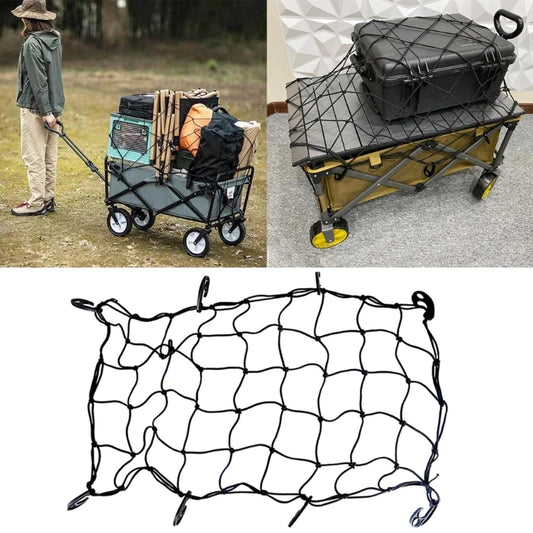 Elastic Storage Net for Camping Wagons – 8 Hook Cargo Organizer Cover for Travel & Outdoor Use
