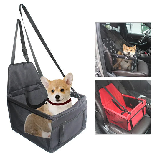 Foldable Waterproof Pet Car Seat – Travel Basket for Small Dogs & Cats
