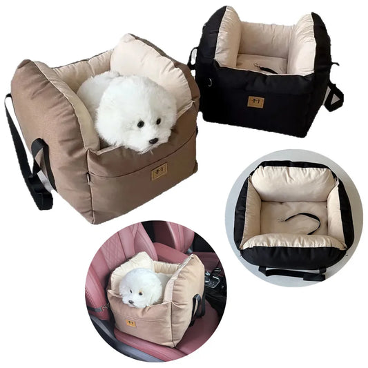 Waterproof Dog Car Seat Bed – Soft Washable Travel Carrier for Small Pets